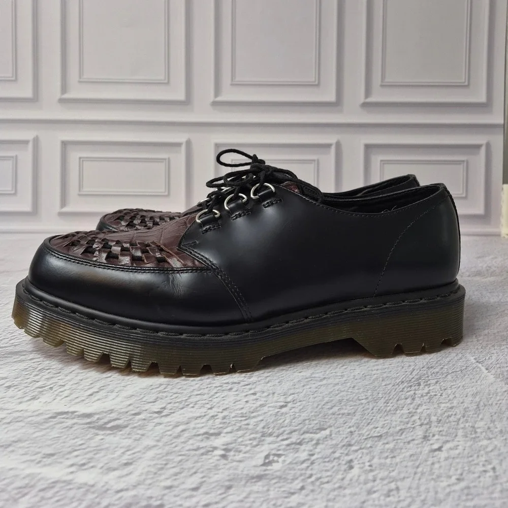 Dr Martens Ramsey Croc Leather Woven Creeper Shoes Mens 10 Womens 11 Woven